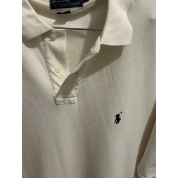 Polo Ralph Lauren~Men’s Short Sleeve Collared Preppy~XL Logo Cream - Picture 9 of 9